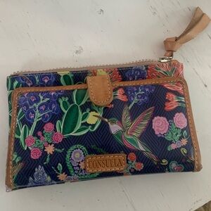 Consuela Bonnie Wallet- blue hummingbirds flowers